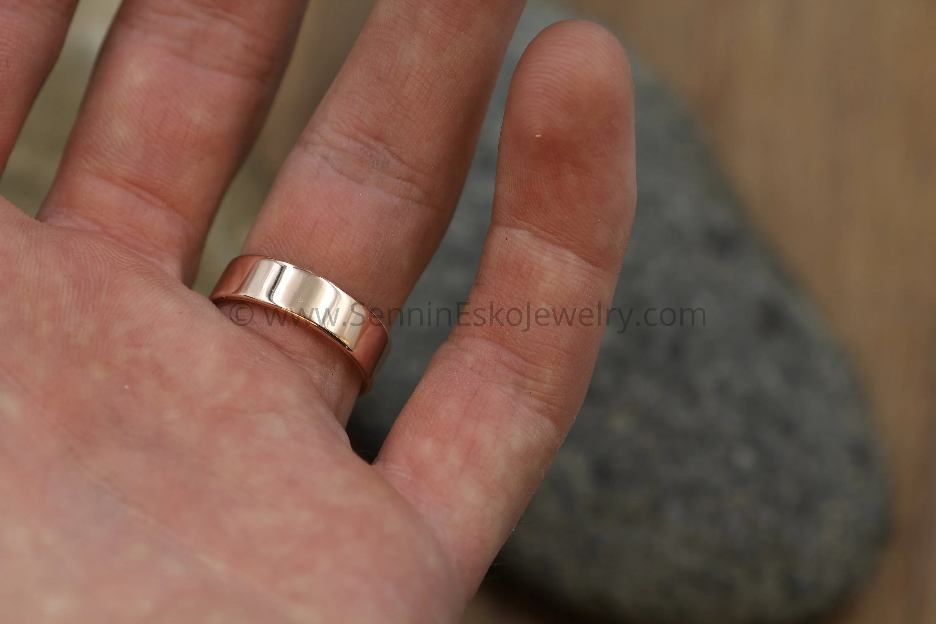 14kt Rose Gold 6x1.2mm Flat Band - Glossy Finish