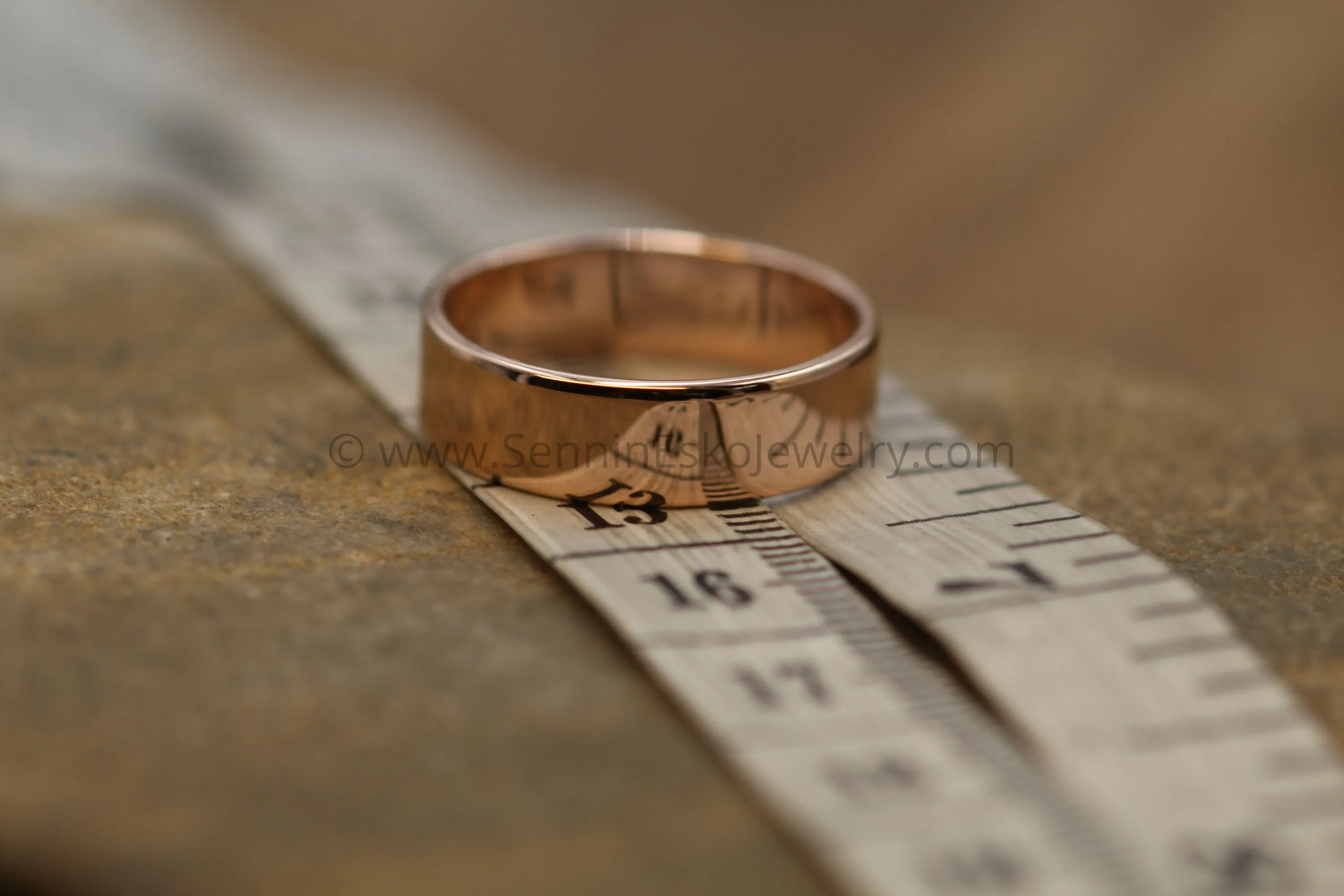 14kt Rose Gold 6x1.2mm Flat Band - Glossy Finish