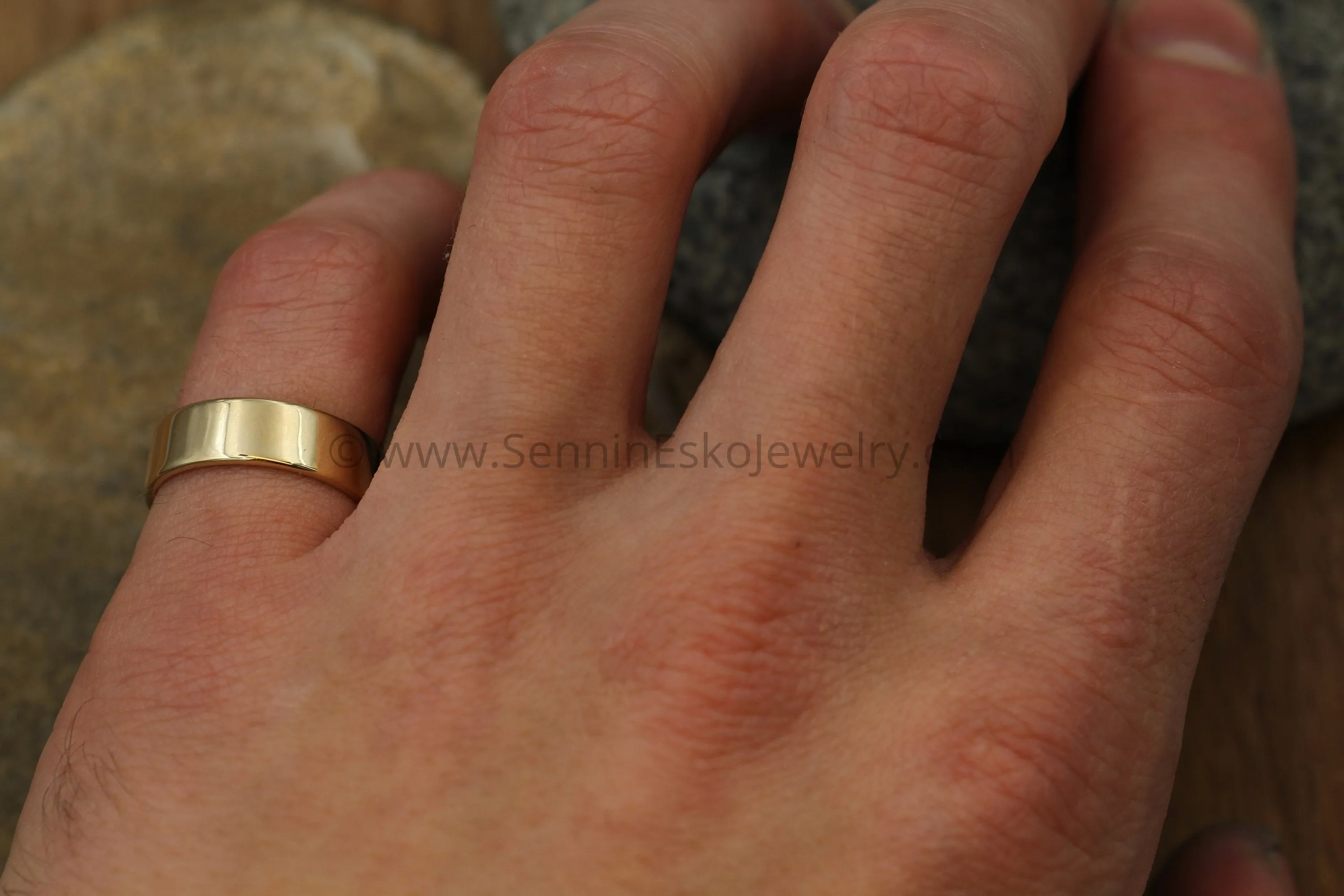 14kt Rose Gold 6x1.2mm Flat Band - Glossy Finish