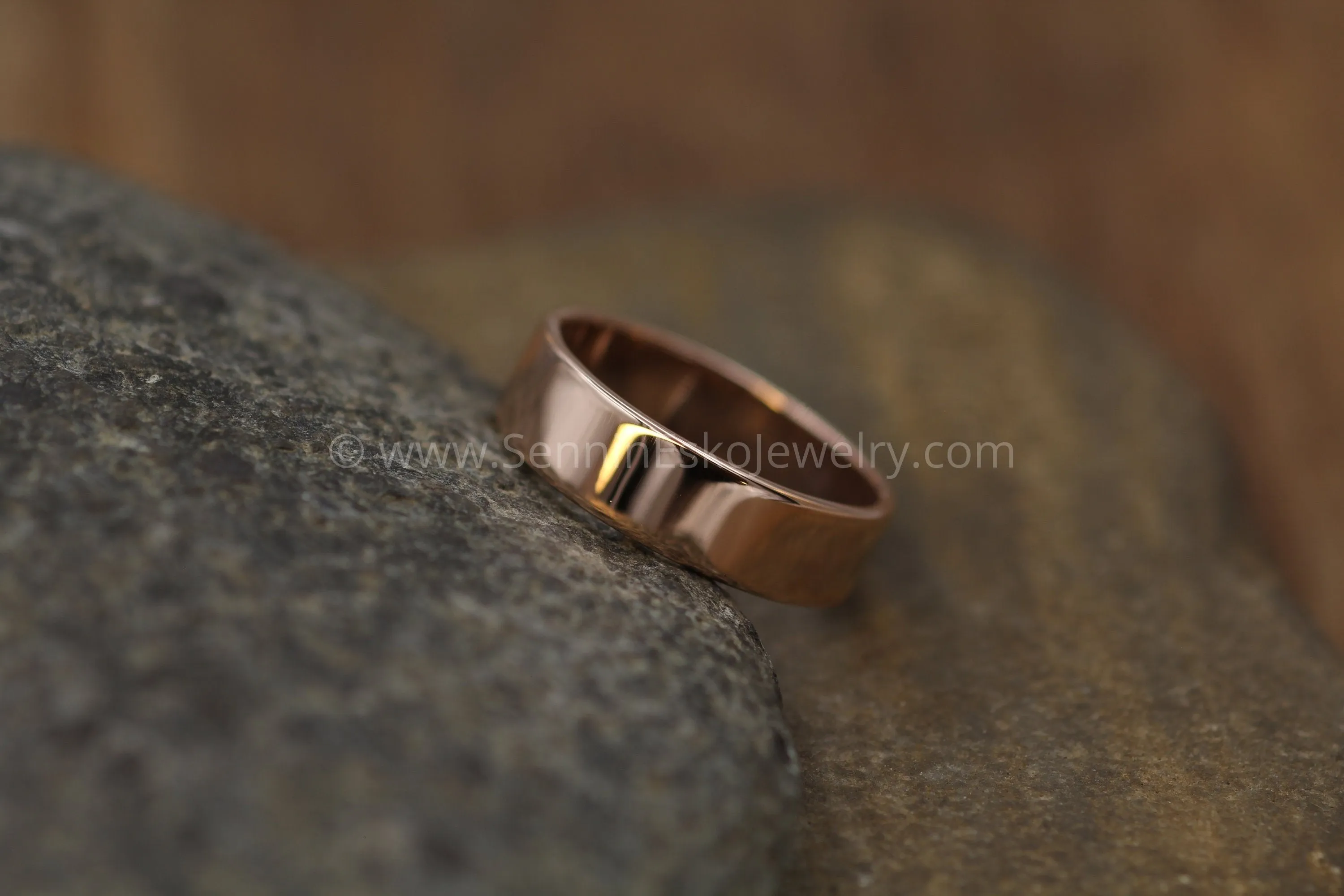14kt Rose Gold 6x1.2mm Flat Band - Glossy Finish