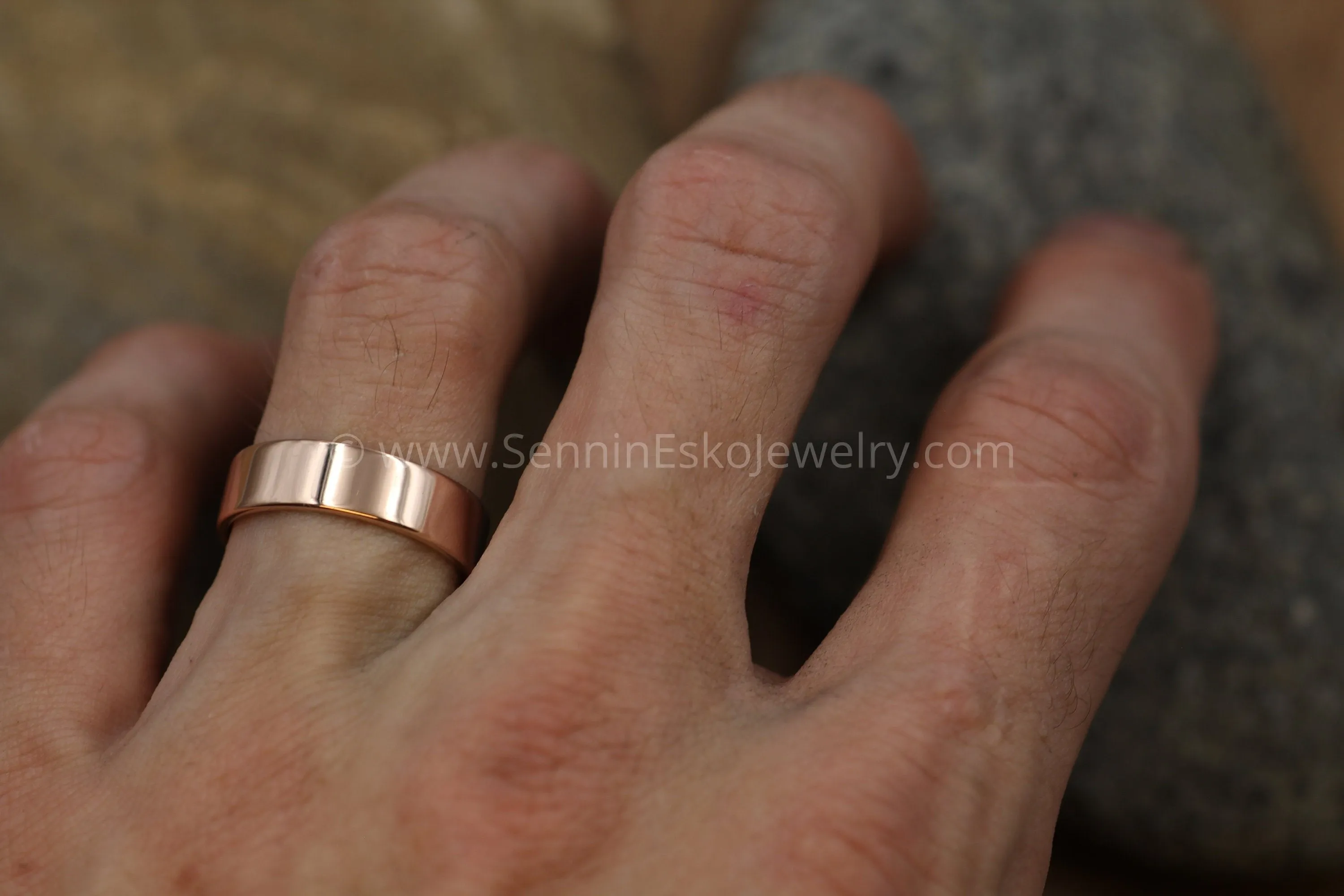 14kt Rose Gold 6x1.2mm Flat Band - Glossy Finish