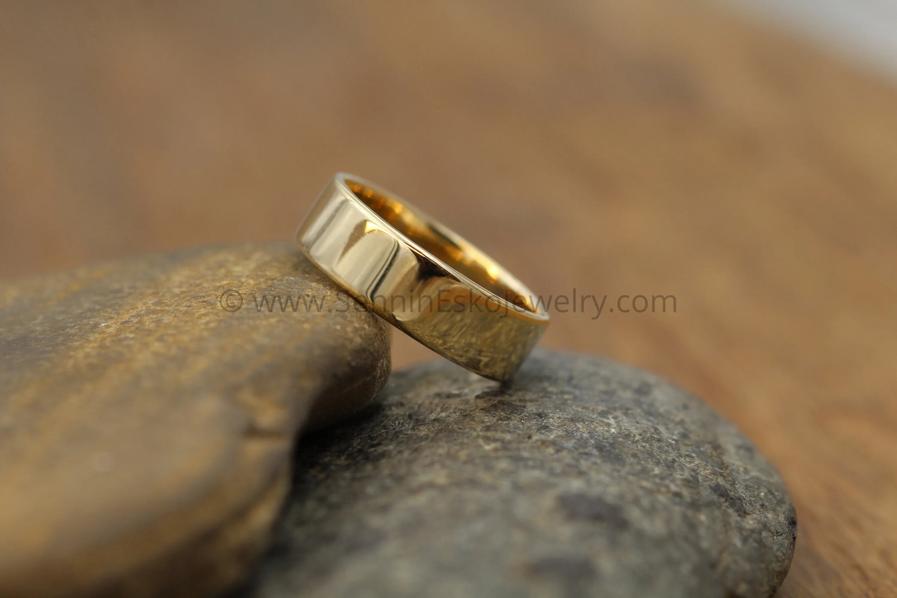 14kt Rose Gold 6x1.2mm Flat Band - Glossy Finish