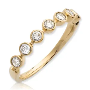 14KY 0.50CTW DIAMOND BAND - 7 STONE BEZEL SET