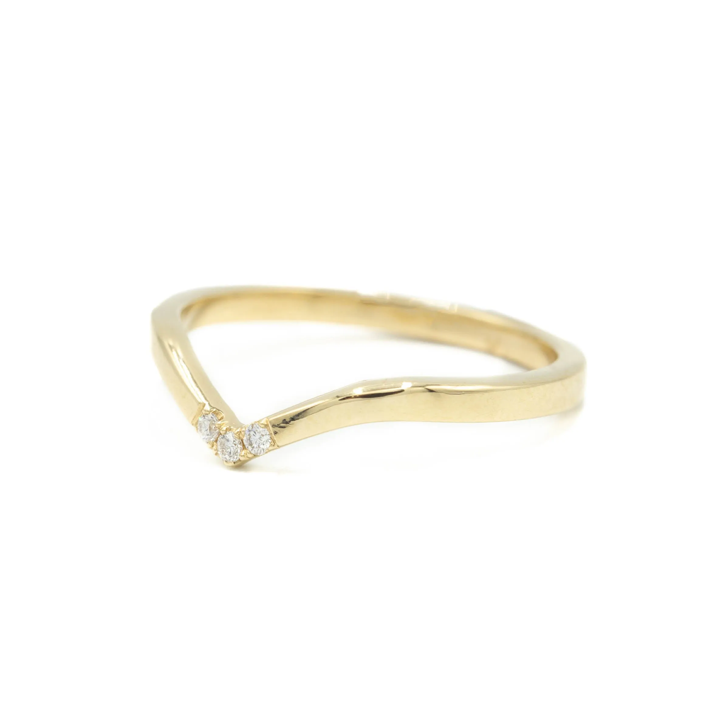 14ky .06ctw Accented Contour Band