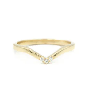 14ky .06ctw Accented Contour Band