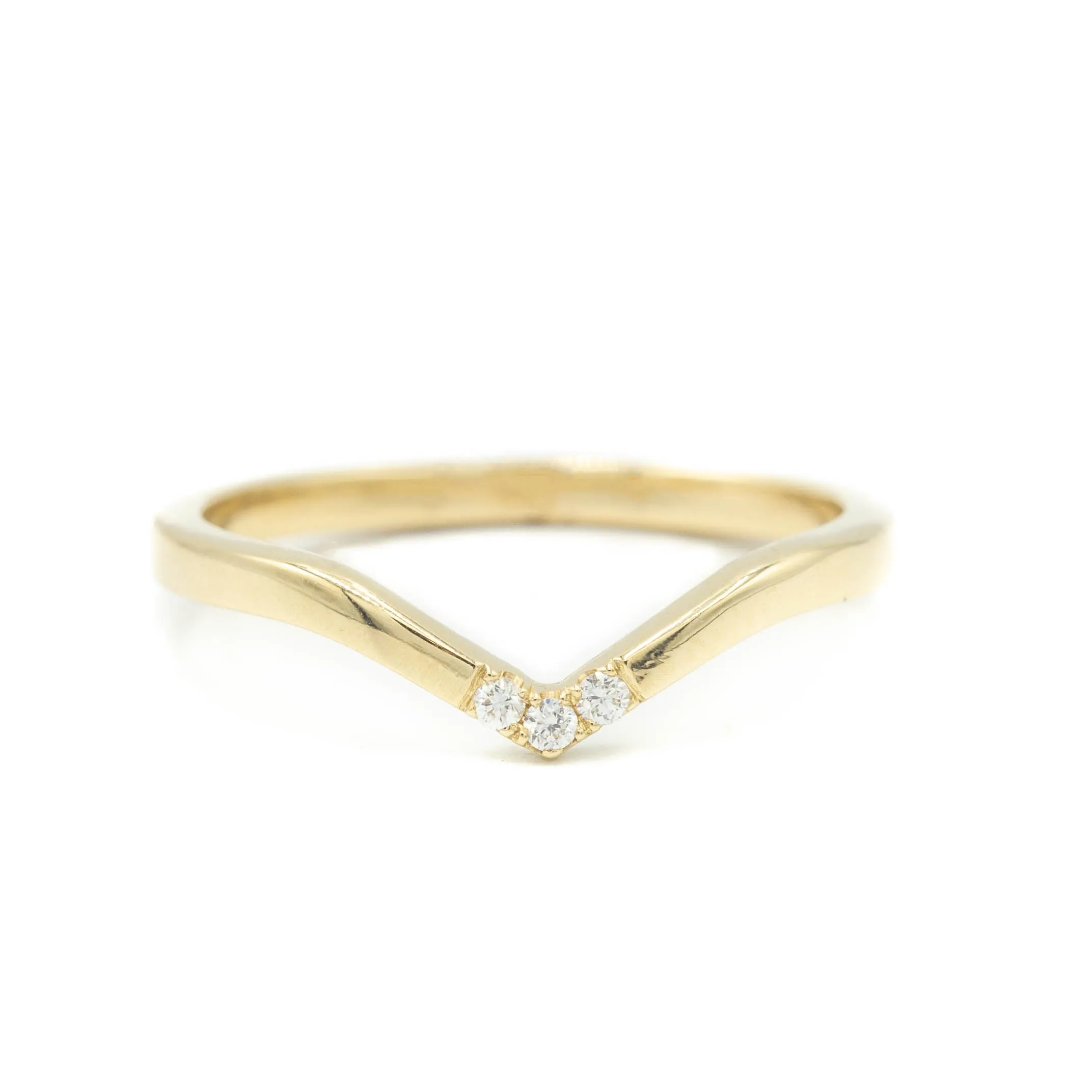 14ky .06ctw Accented Contour Band