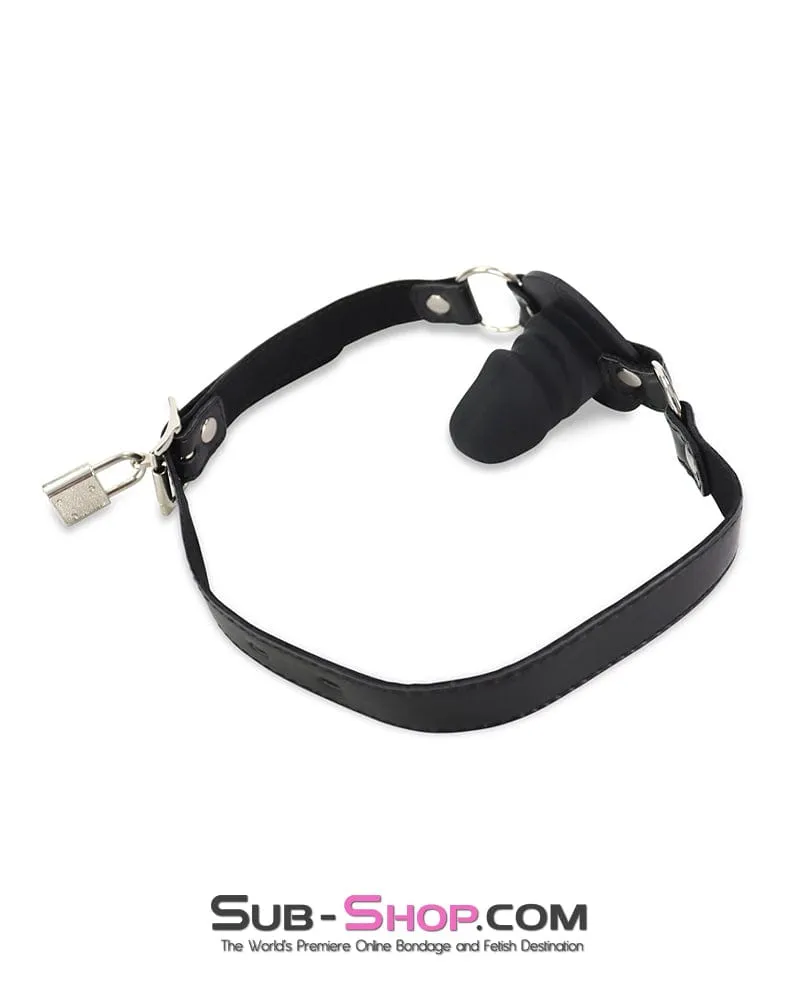 1521DL-2"      Black Silicone Penis Gag on O-Rings Straps, 2" Gag
