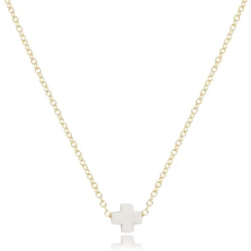 16" Necklace Gold Signature Cross Small