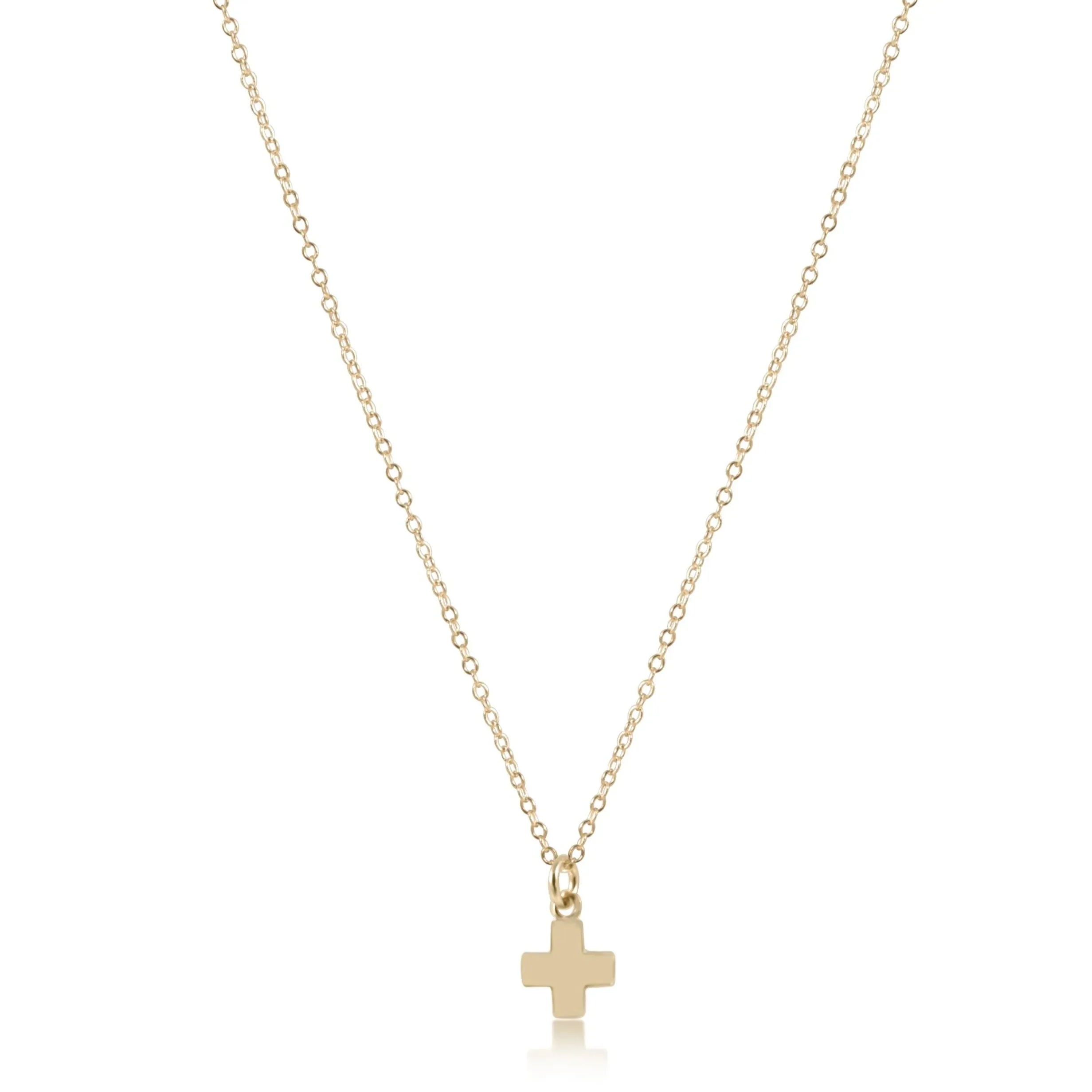 16" Signature Cross Gold Charm Necklace