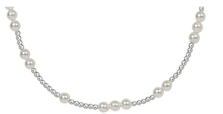 17" Choker Hope Unwritten 4mm Sterling Silver Pearl