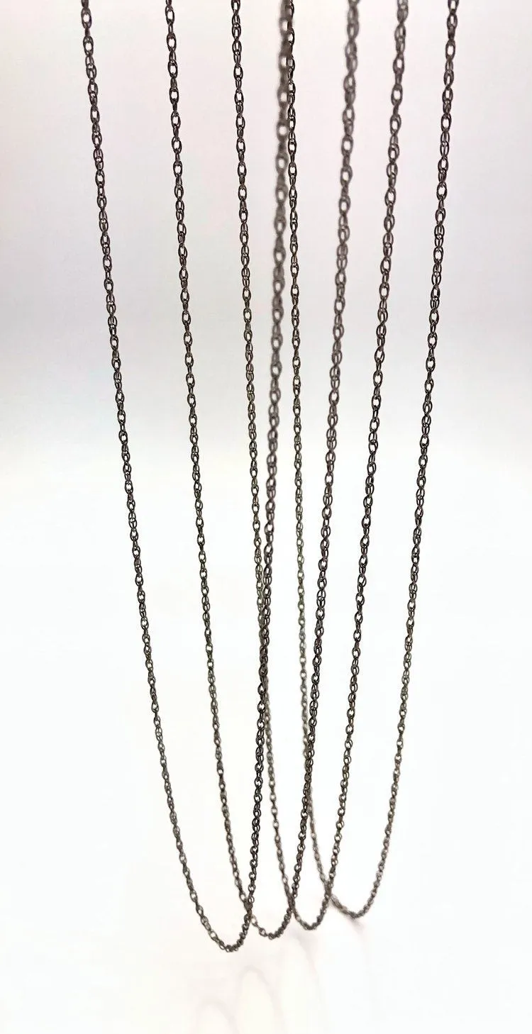 18” Sterling Oxidized Finish 1.3mm Rope Chain (S010ROX/18)