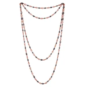 18K Rose Gold Faceted Ice Diamond Beads Rope Lariat Long Necklace For Her