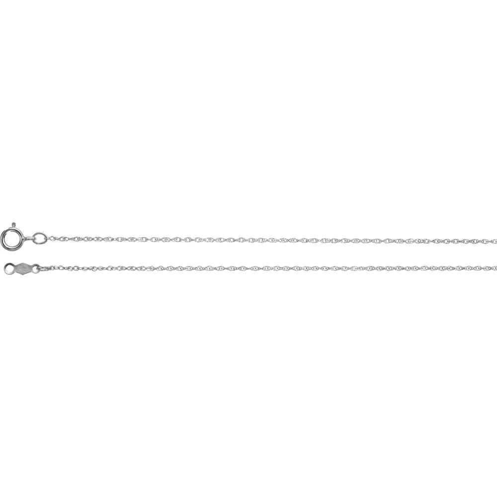 18k White Gold .85mm Rope 20" Chain