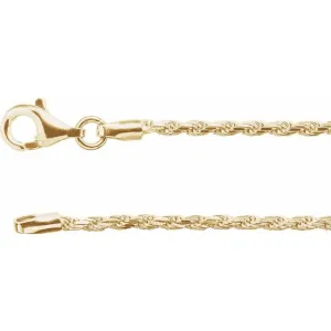 18K Yellow Gold Vermeil Diamond-Cut Rope Chain