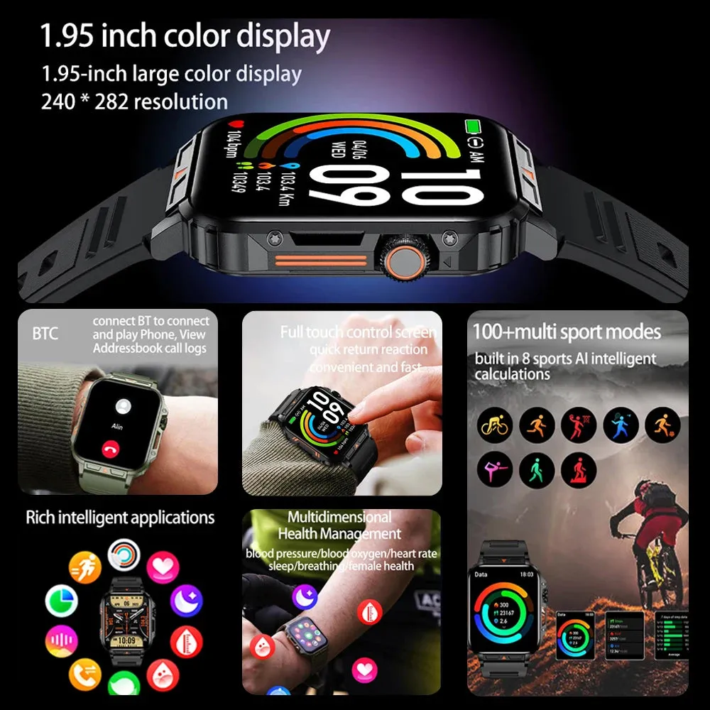 1.95" in Large Full-Touch Display Smart Watch Health Monitor