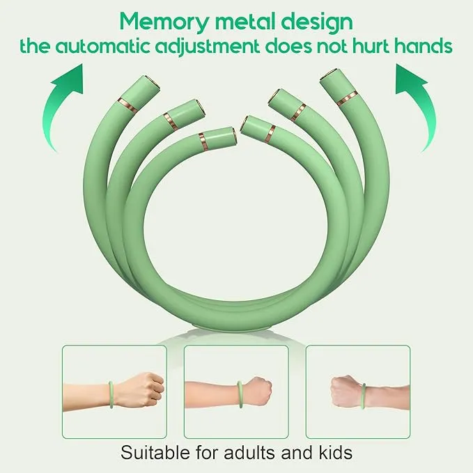 2 Pack Mosquito Repellent Bracelets, Insect & Pest Repellent Wristbands for Adults and Kids, DEET Free, Mosquito Repellent Bands Outdoor Patio (16 Replacement Cores - Green)