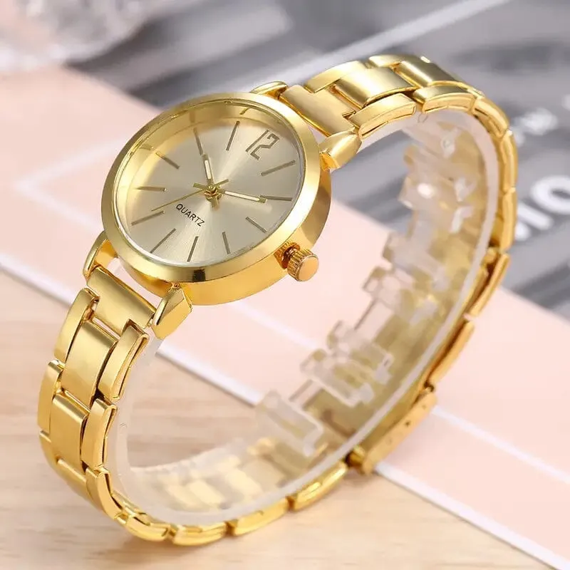 2-Piece Set: Digital Alloy with Quartz Watch and Love Bracelet