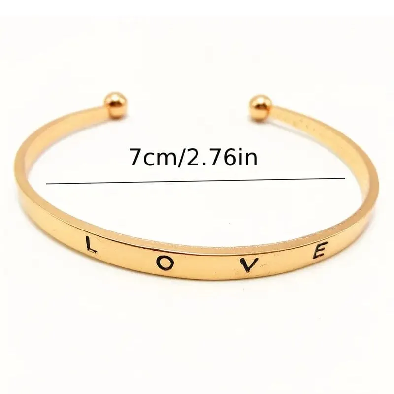 2-Piece Set: Digital Alloy with Quartz Watch and Love Bracelet