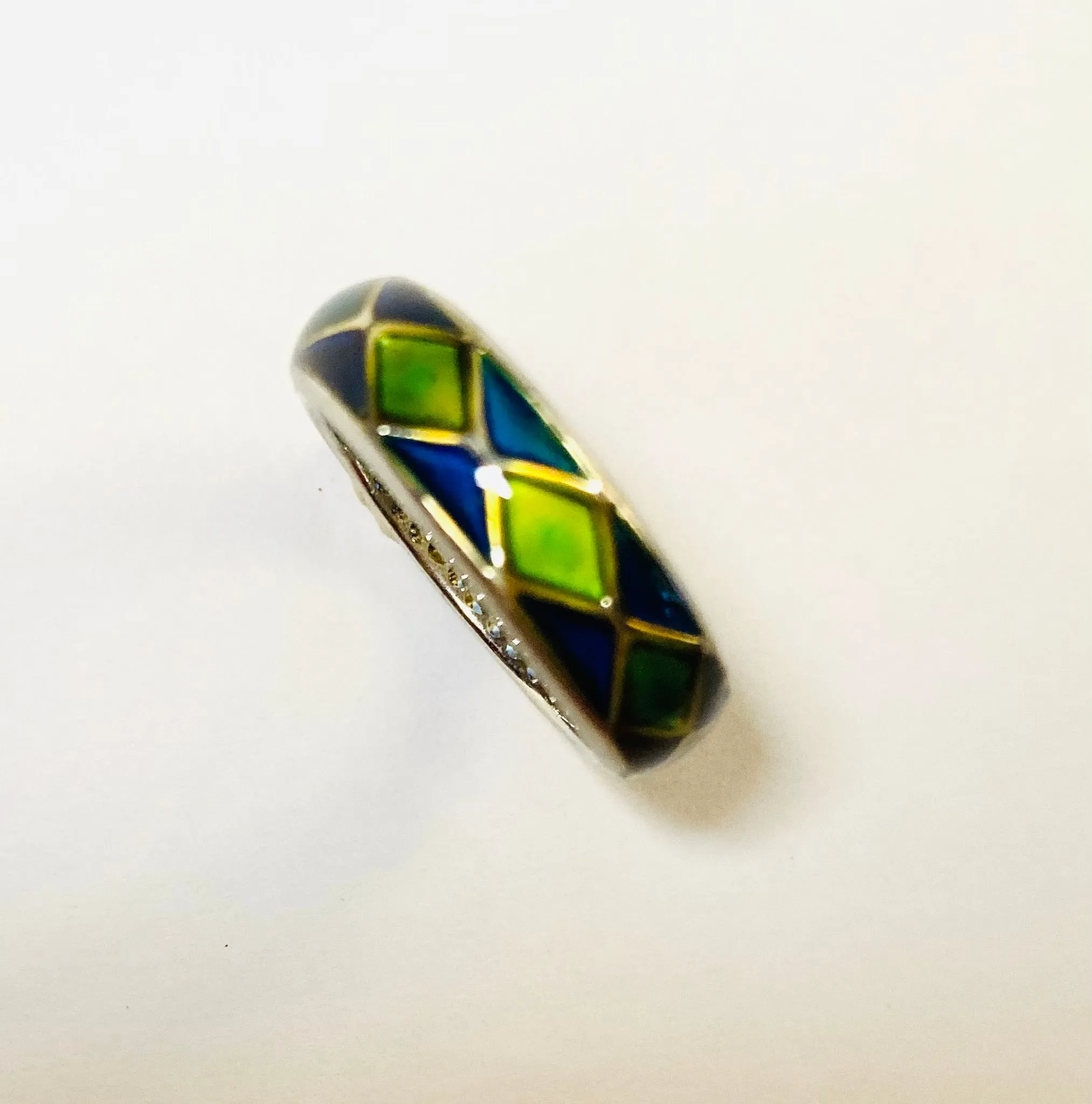 2 Tone Diamond Band Mood Ring Size 9