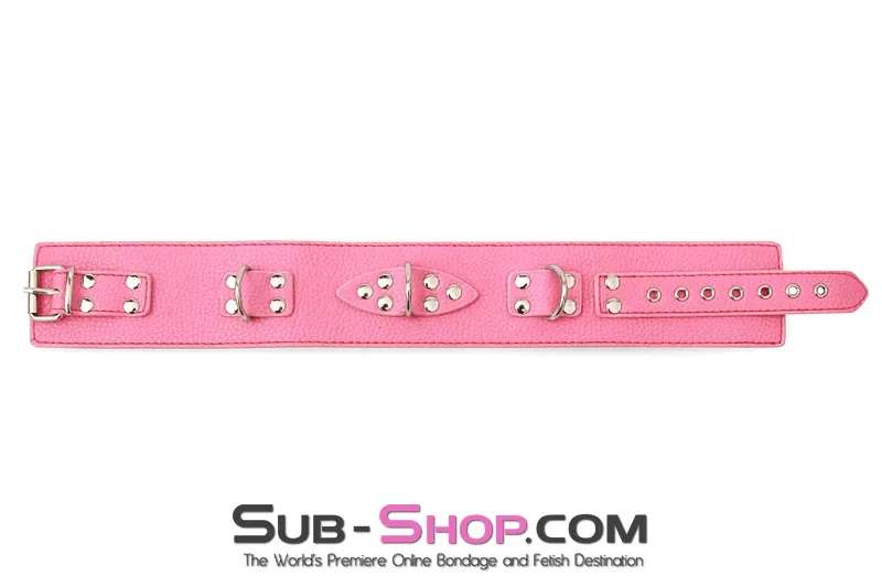 2284M      Pink Triple D Ring Bondage Collar
