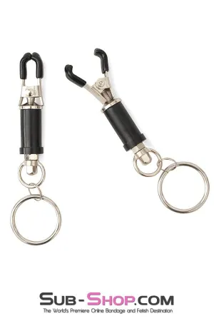 2368M      Barrel Style Twist Closure Nipple Clamps with Weight Hanging Rings