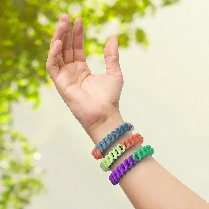 24 Pack Mosquito Repellent Bracelets for Adults and Kids, DEET-Free Insect & Bug Repellent Bands, Individually Wrapped Repellent Wristbands for Outdoor Camping Traveling