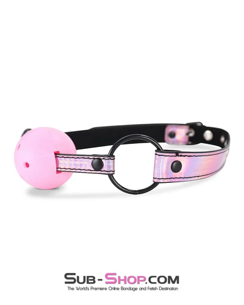 2620DL      Iridescent Pink Breather Drool Ball Gag