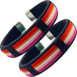 2Pcs Rainbow LGBT Bracelets Unisex Wristband Adjustable for Women Men Parade