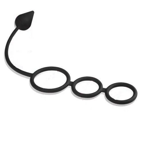 3488M      Devil's Tail Triple Cock Rings and Butt Plug - LAST CHANCE - Final Closeout!