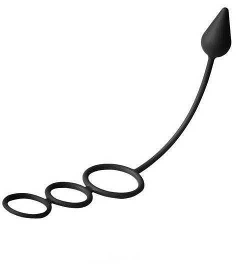3488M      Devil's Tail Triple Cock Rings and Butt Plug - LAST CHANCE - Final Closeout!