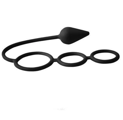 3488M      Devil's Tail Triple Cock Rings and Butt Plug - LAST CHANCE - Final Closeout!