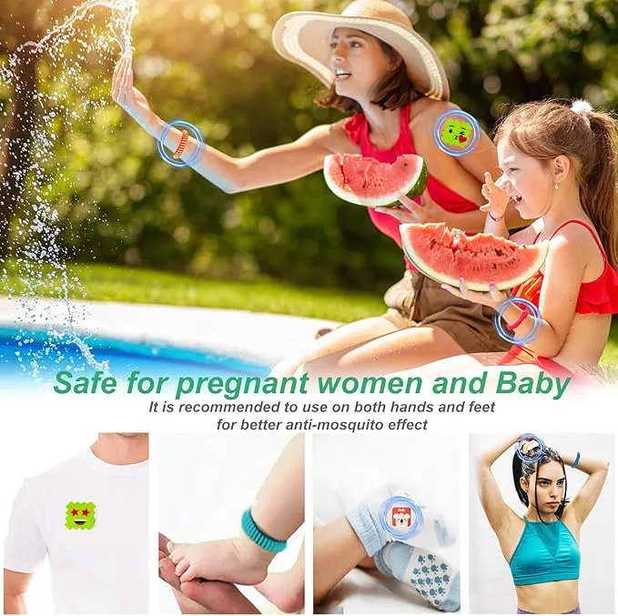 36 Pack Mosquito Repellent Bracelets, Individually Wrapped DEET-Free Insect & Bug Repellent Wristbands with 60 Pcs Mosquito Repellent Stickers for Kids & Adults Outdoor Camping Fishing Traveling