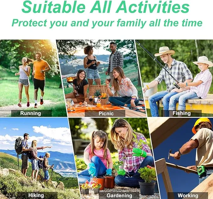 36 Pack Mosquito Repellent Bracelets, Individually Wrapped DEET-Free Insect & Bug Repellent Wristbands with 60 Pcs Mosquito Repellent Stickers for Kids & Adults Outdoor Camping Fishing Traveling