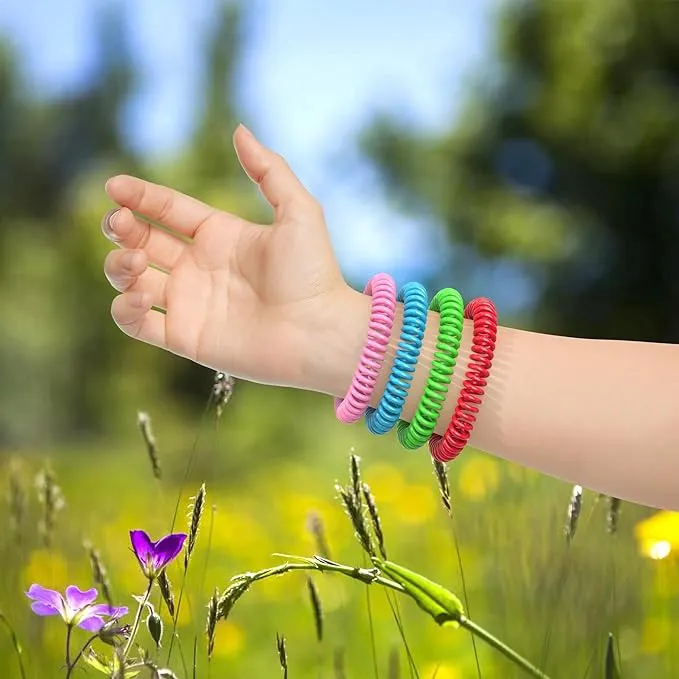 40 Pack Mosquito Repellent Bracelets for Adults & Kids, DEET-Free Bands, Individually Wrapped Repellent Wristbands