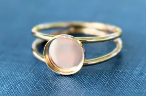 4mm Gold Filled Double Band Bezel Ring blank