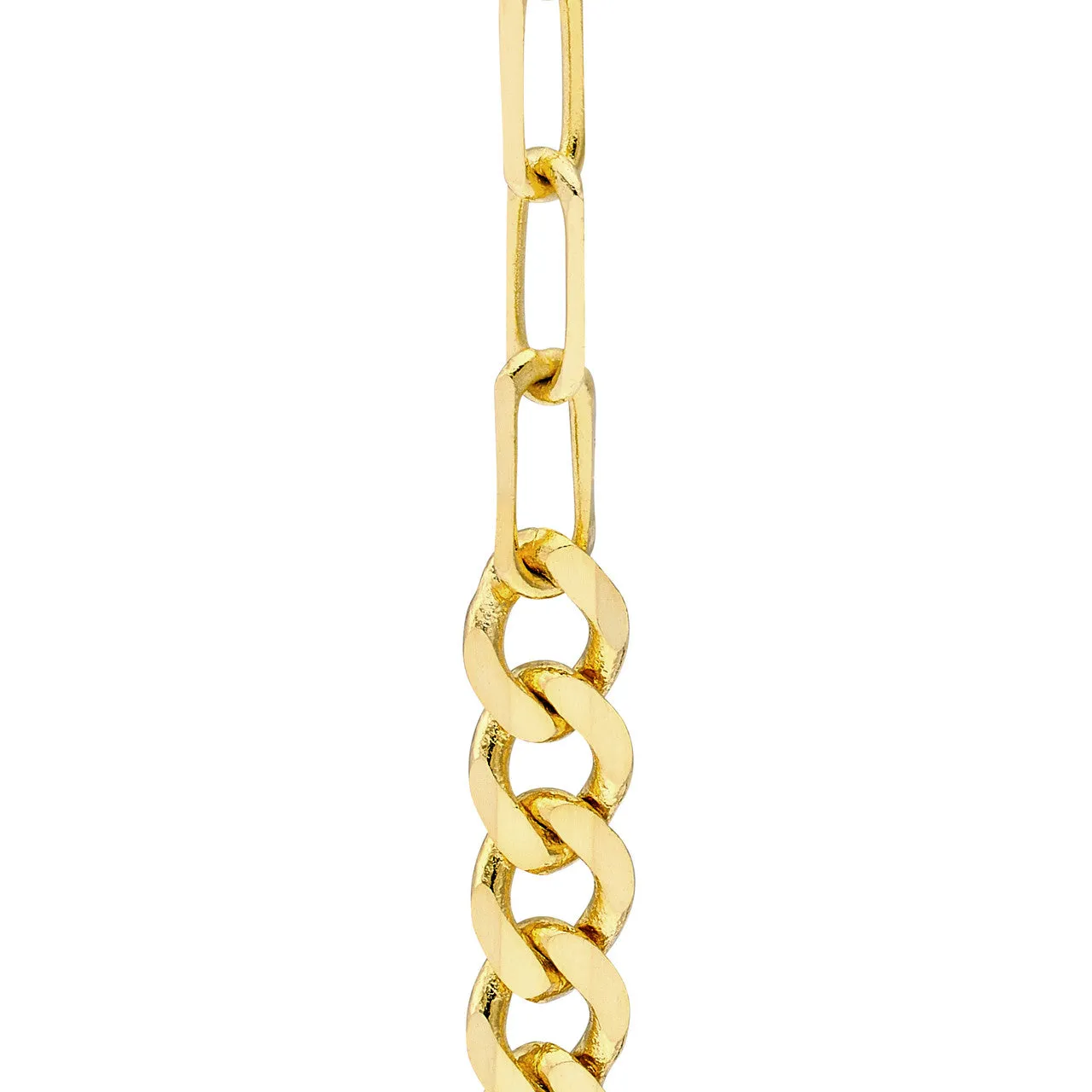 50/50 Paper Clip   Curb Long Drop Earrings
