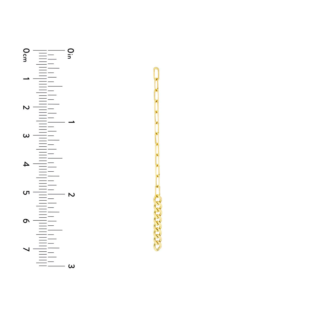 50/50 Paper Clip   Curb Long Drop Earrings