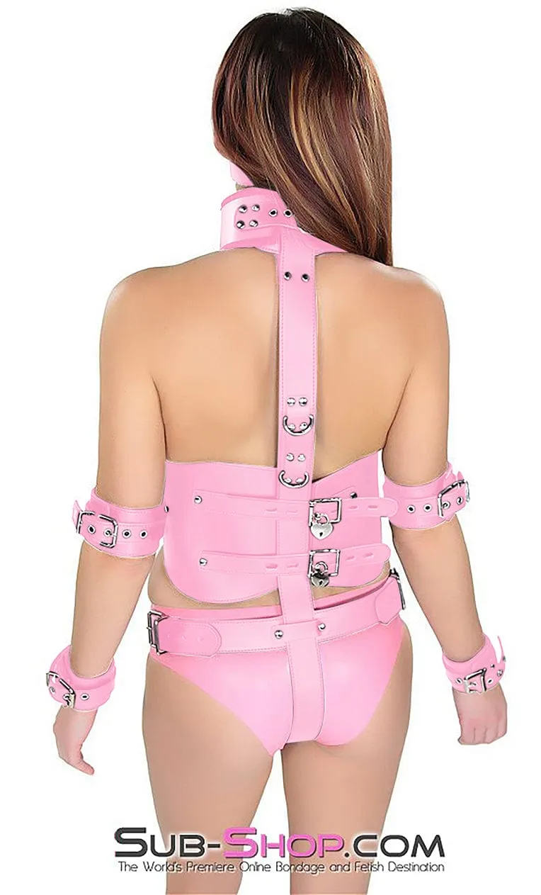 7015MH-SIS      Sissy Pink Top to Bottom Collar, Belt & Chastity Set
