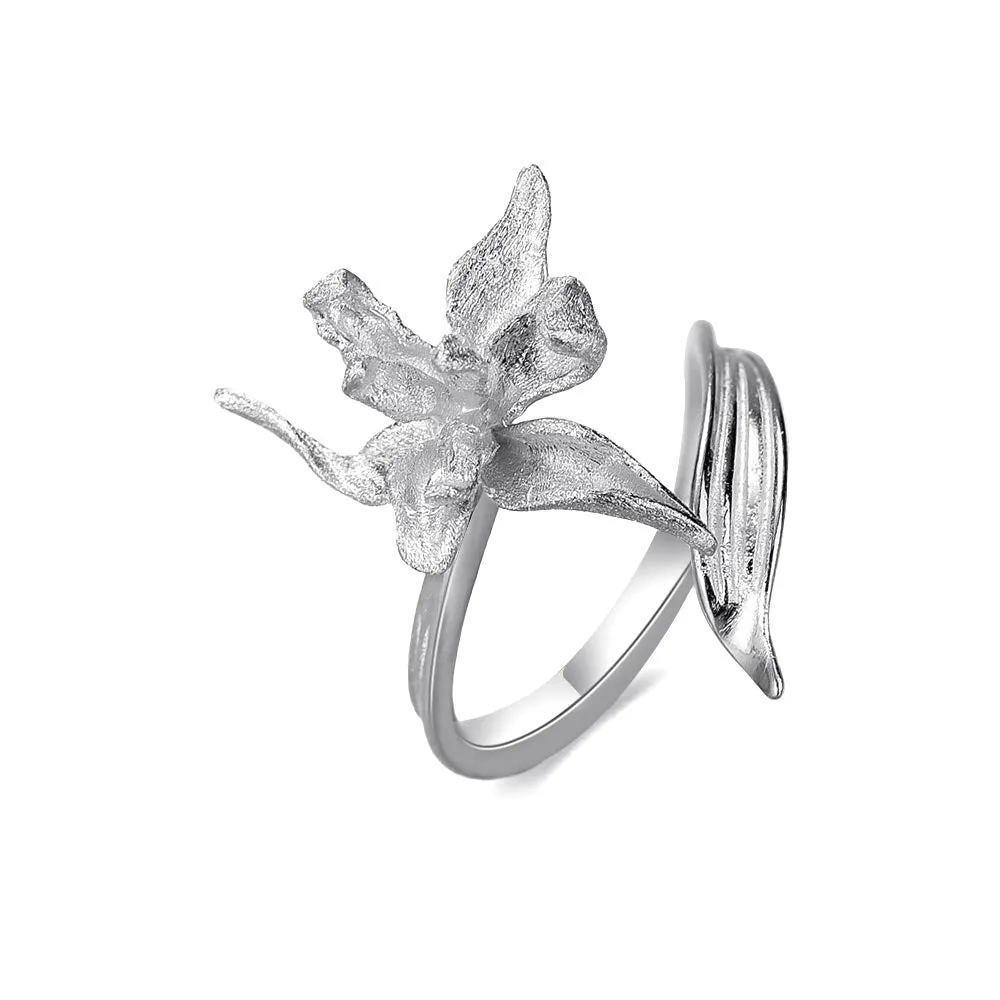925 Silver Half Iris Toi et Moi Ring