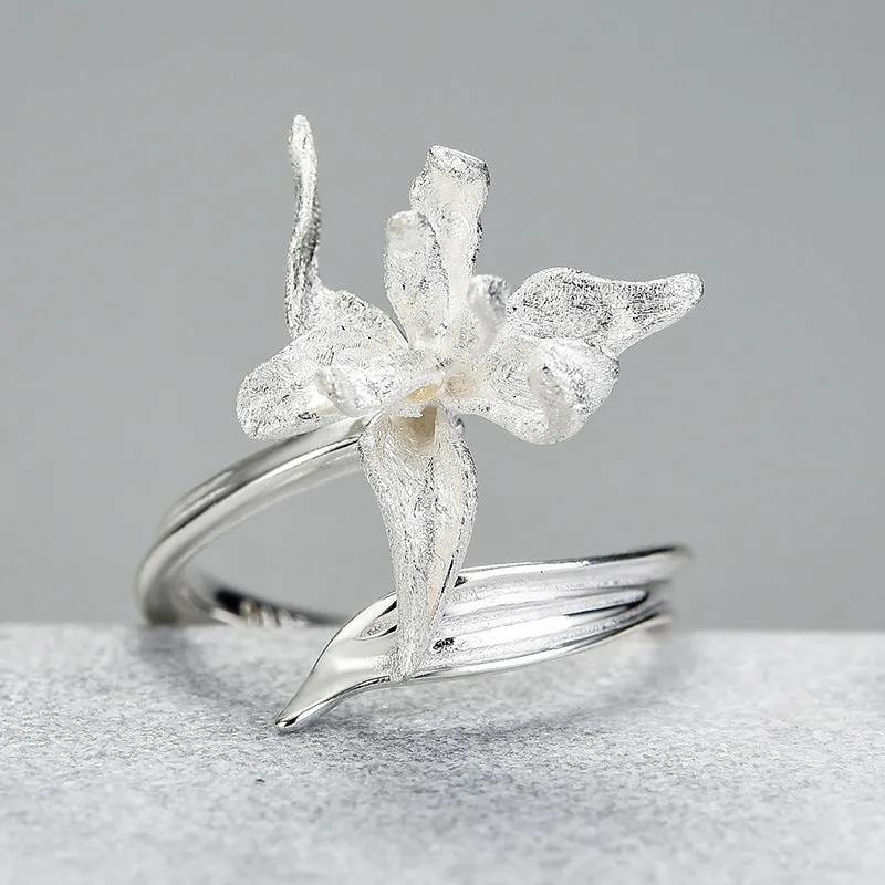 925 Silver Half Iris Toi et Moi Ring