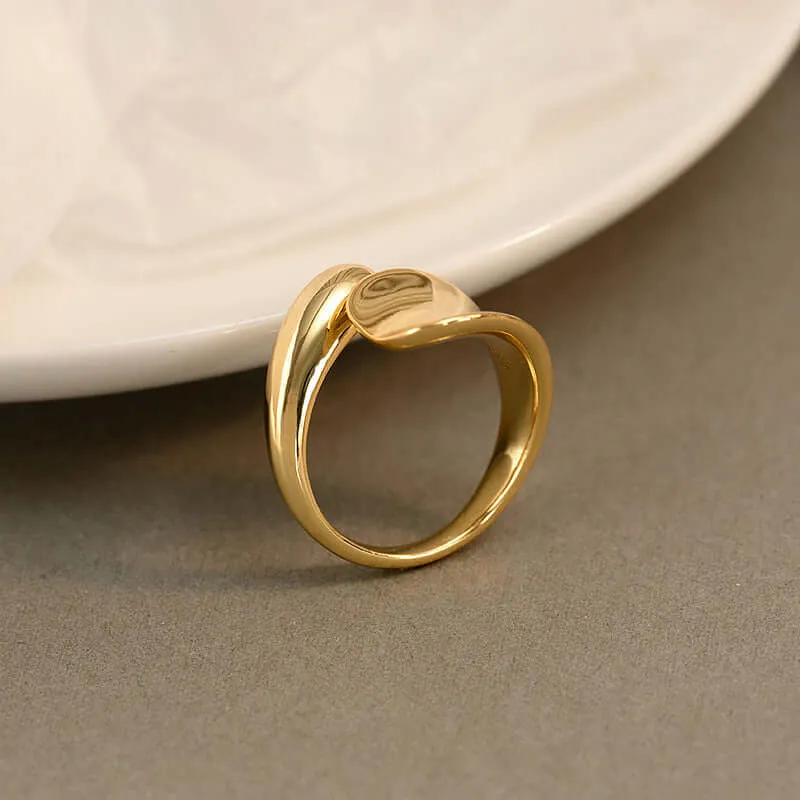 925 Silver Water Drop Slice Ring