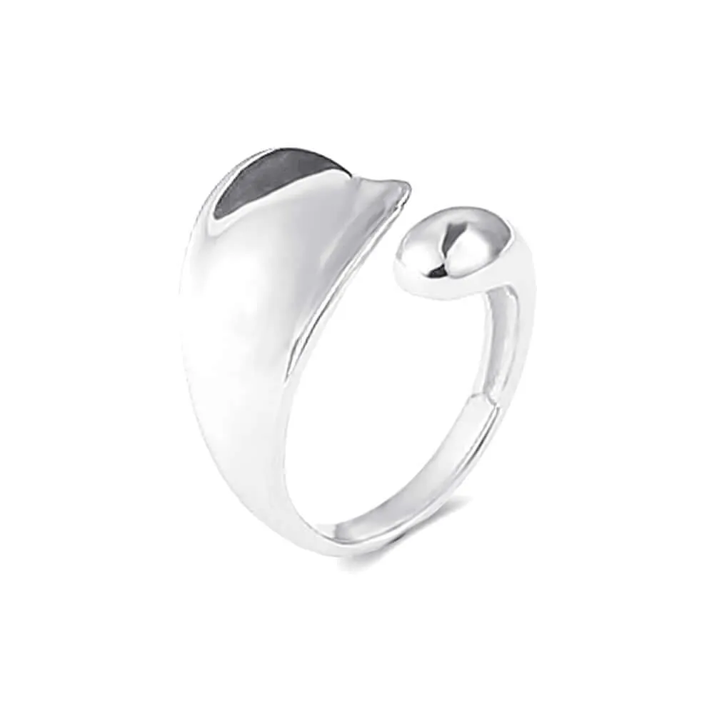 925 Silver Water Drop Slice Ring