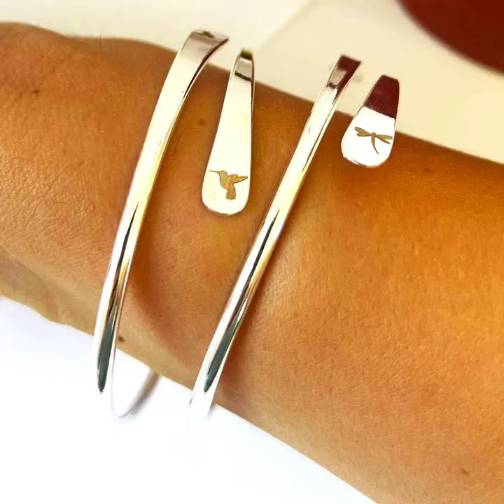 925 Sterling silver plated  hummingbird bracelet