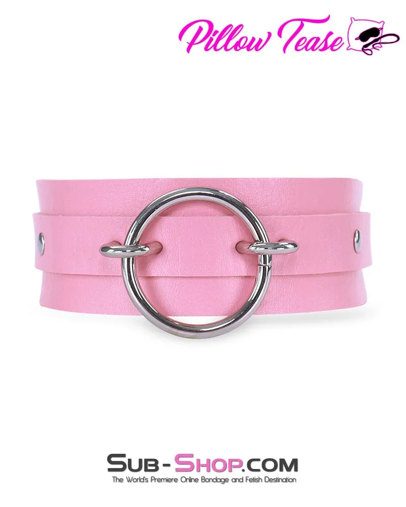 9722DL      Light Pink Thin Single Ring Bondage Fashion Collar