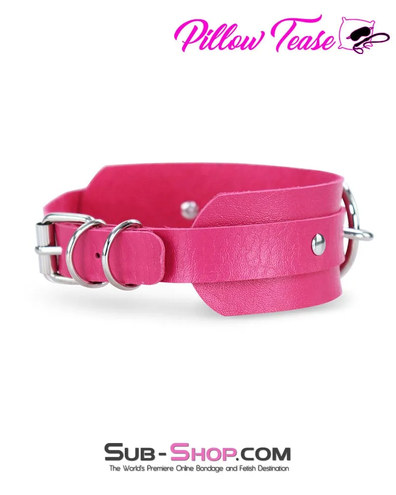 9911DL      Hot Pink Thin Single Ring Bondage Fashion Collar