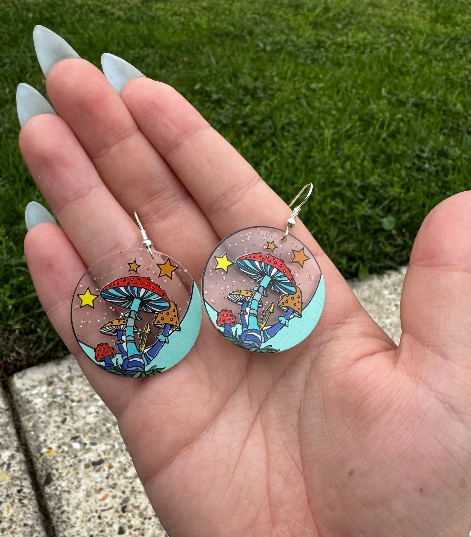 Acrylic Mushroom Earrings