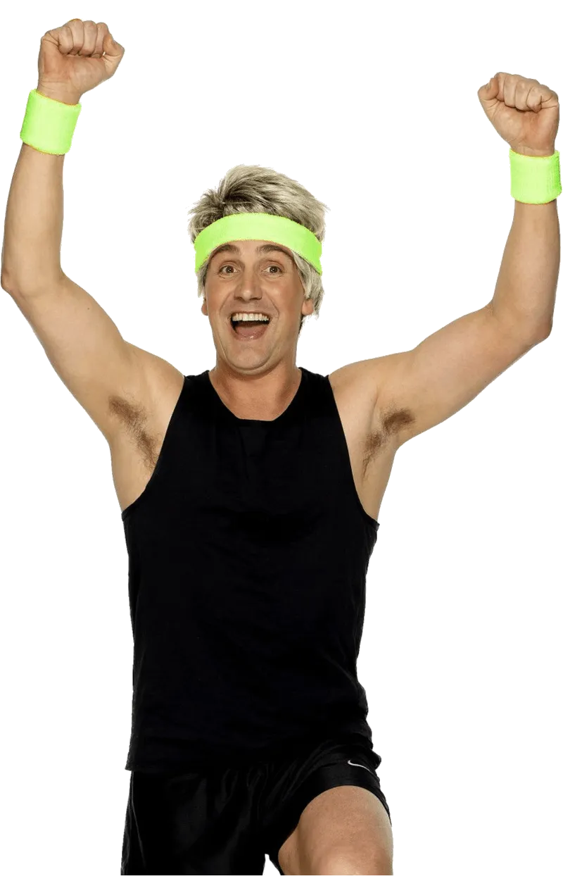 Adult Green 80s Sweatbands