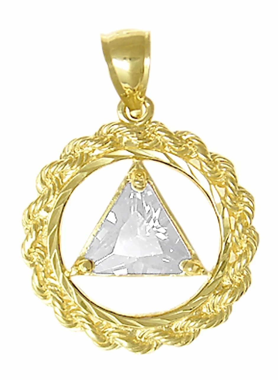 AG07.  AA Birthstone Pendant - 12 Colors, 14kt Gold.