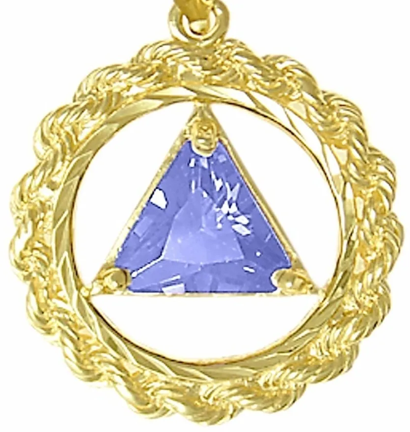 AG07.  AA Birthstone Pendant - 12 Colors, 14kt Gold.