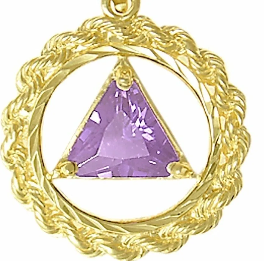 AG07.  AA Birthstone Pendant - 12 Colors, 14kt Gold.